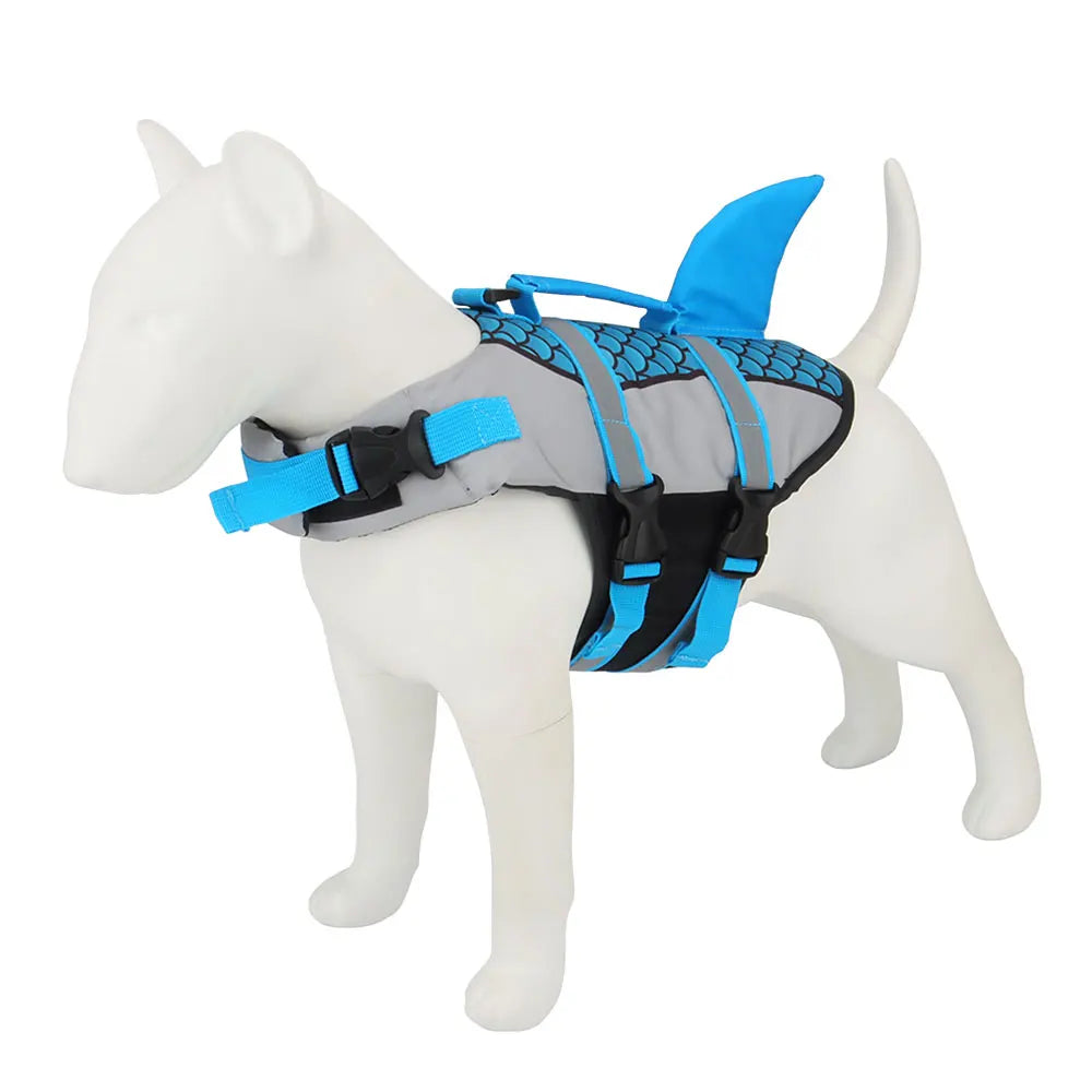 Scales Shark Swim Dog Clothes Pet Life Jacket Vest Harness Pet Swimming Summer Swimwear