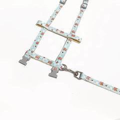 Dog Collar Harness Leash Set H-Shaped Cute Cartoon Printed - Anti-Lost Belt
