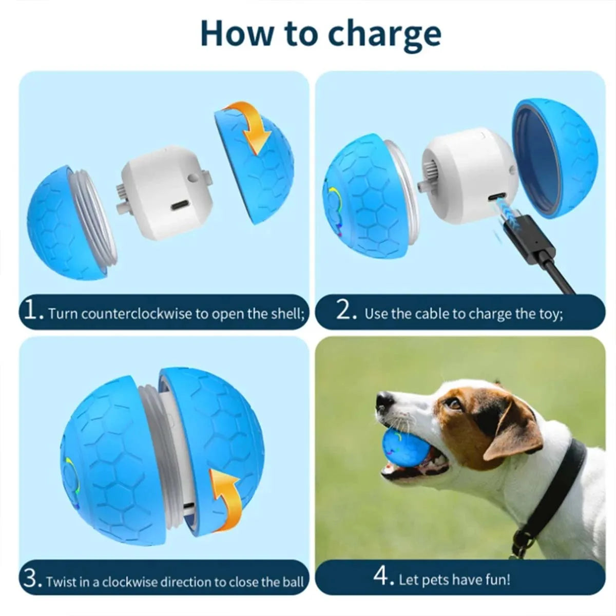 Smart Interactive Dog Toy Ball with Automatic Bouncing and RGB Lights for Small to Medium Dogs