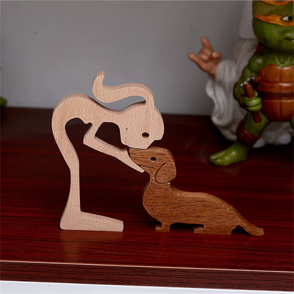 Family Puppy Wood Dog Crafts - Home And Office Decor