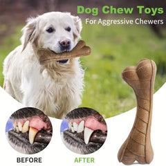Simulation Beef Fragrance Wood-Composite Dog Bone Toy - S-Shaped Curved Teeth Sharpening Dental Care Stick for Small, Medium, and Large Dogs