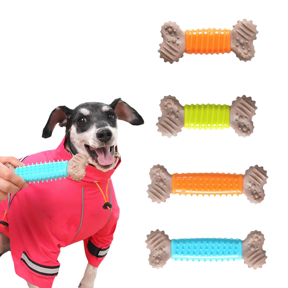 Self-Entertainment TPR Bone-Shaped Dog Chew Stick - Heavy-Duty Chew-Resistant Dental Molar Toy for Puppies, Small, and Medium Dogs