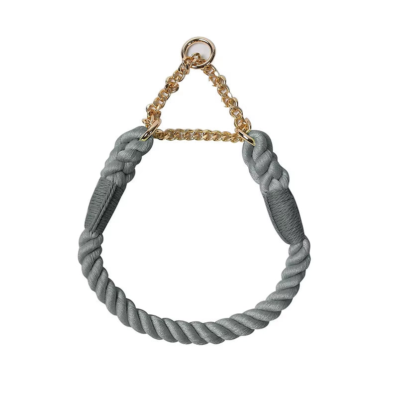 Loudik Wholesale Short-Pull Large Dog Rope Explosion-Proof Pet Traction Rope P-Chain Collar Set Medium and Large Dog Supplies