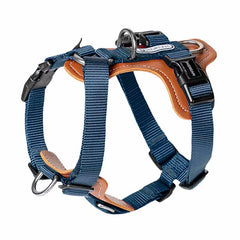 No Pull Dog Harness Adjustable Leather Pet Vest for Easy Walking with 2 Leash Clips Small Medium Large Dogs