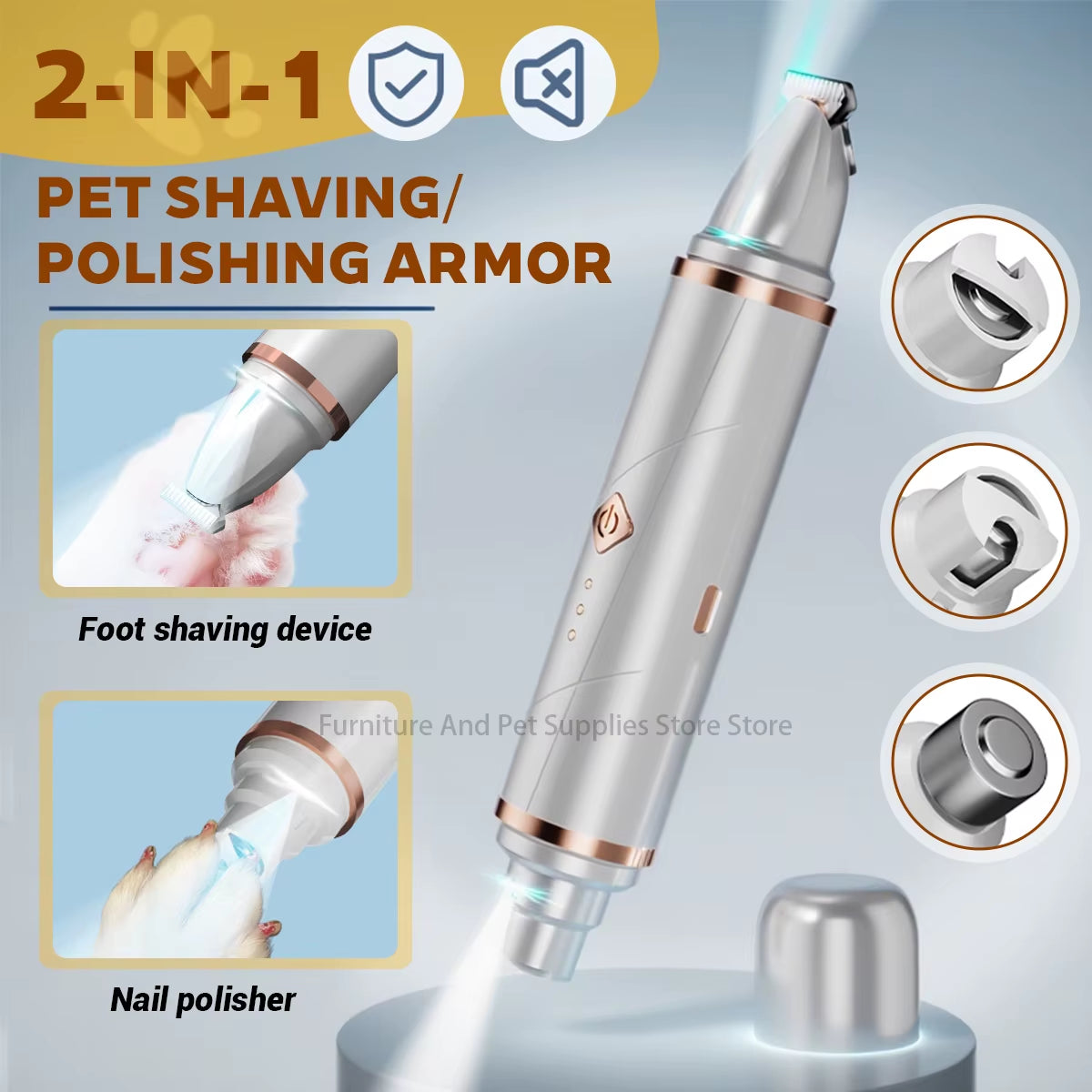 2-in-1 Pet Nail Trimmer and Grinder for Dogs and Cats