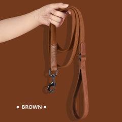 5ft Durable Nylon Dog Leash with Soft PU Leather Handle – Strong Walking Lead for Small Medium and Large Dogs