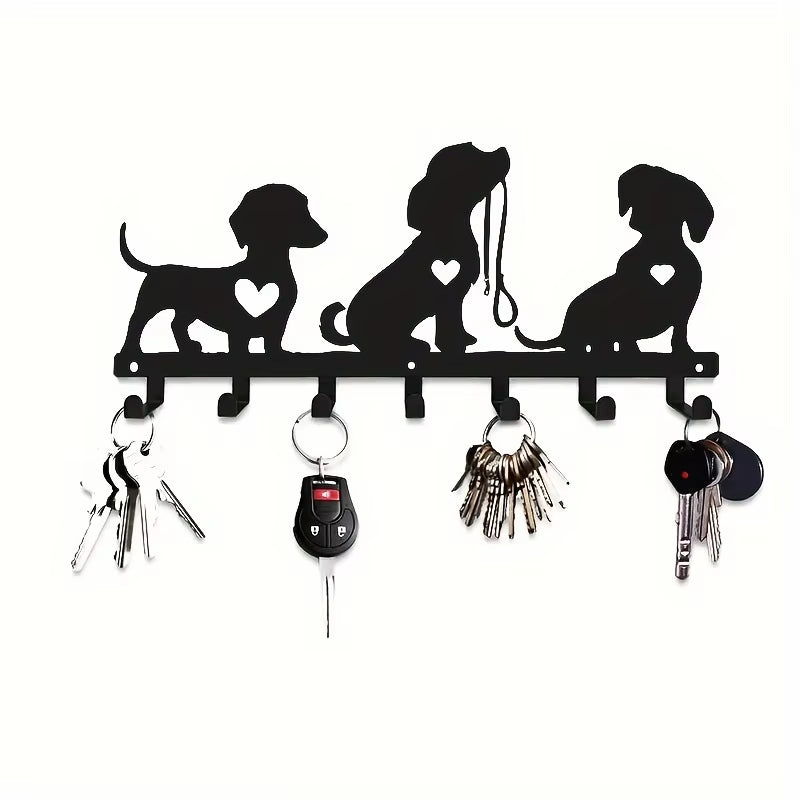Contemporary Metal Dog-Shaped Wall Hook- Easy to Install, Wall-Mounted Durable Artistic Home Decor