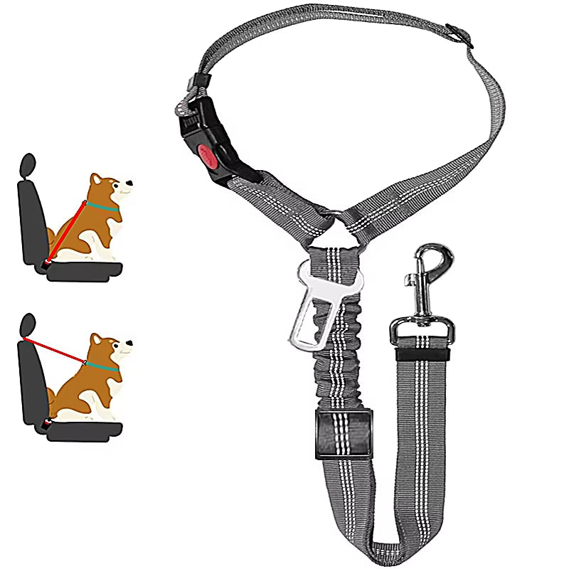 New Solid Two-In-One Pet Car Seat Belt - Adjustable