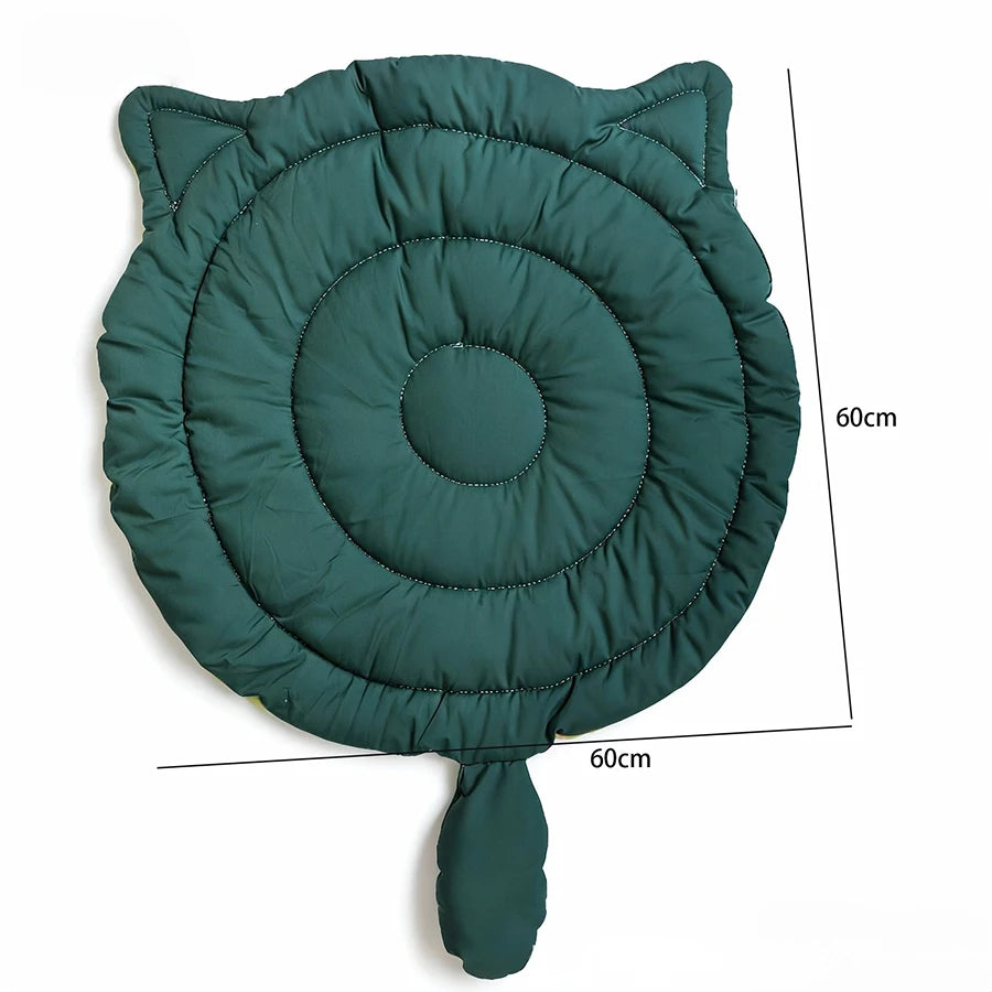 Big Face Cat Style Pet Bed Mat - Breathable All-Season Sleeping Pad for Dogs & Cats - Washable Soft Cushion
