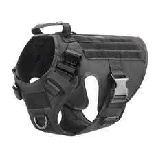 Tactical Dog Harness Leash Collar Molle Pouches for Medium Large Dogs Training Military Pet Vest Adjustable Service Dog Harness
