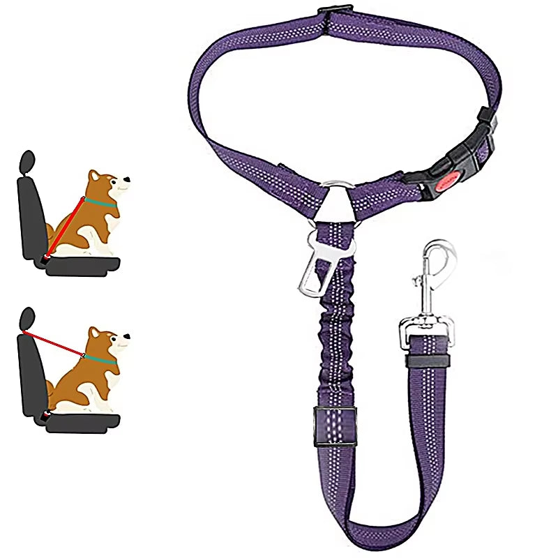 New Solid Two-In-One Pet Car Seat Belt - Adjustable