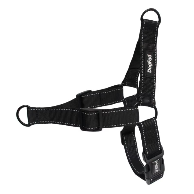 Easy Walking Dog Harness Nylon Adjustable Dog Harness for Small Medium Large Two Leash Attachments Running Training Harness