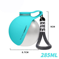 Small Dog Water Bottle 285ML Stainless Steel Convenient Dog Drink Dispenser Puppy Travel Portable Water Bowl