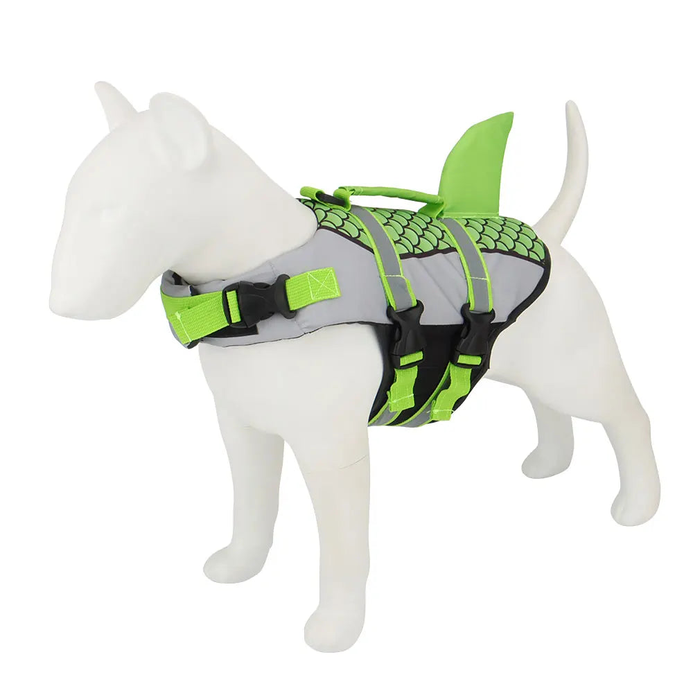 Scales Shark Swim Dog Clothes Pet Life Jacket Vest Harness Pet Swimming Summer Swimwear