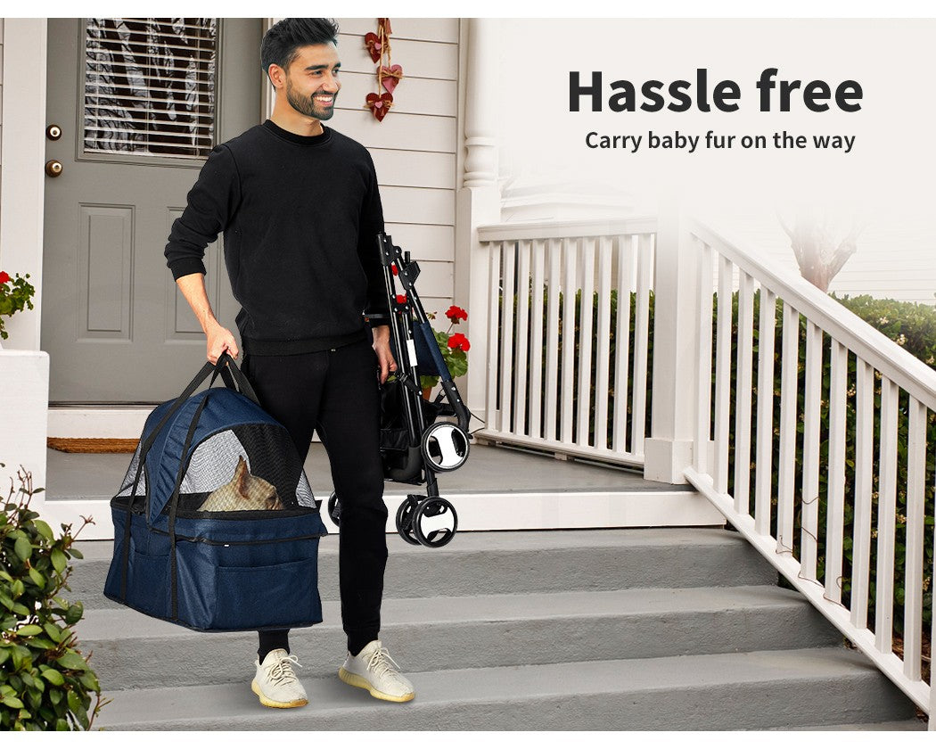 Pawz Pet Stroller Dog Cat Travel Carrier Bicycle Trailer Pram Foldable Pushchair