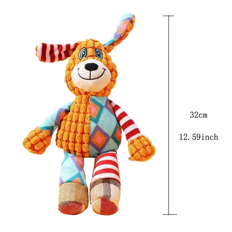Splicing Style Pet Plush Toy - Bite Resistant Squeaky Material