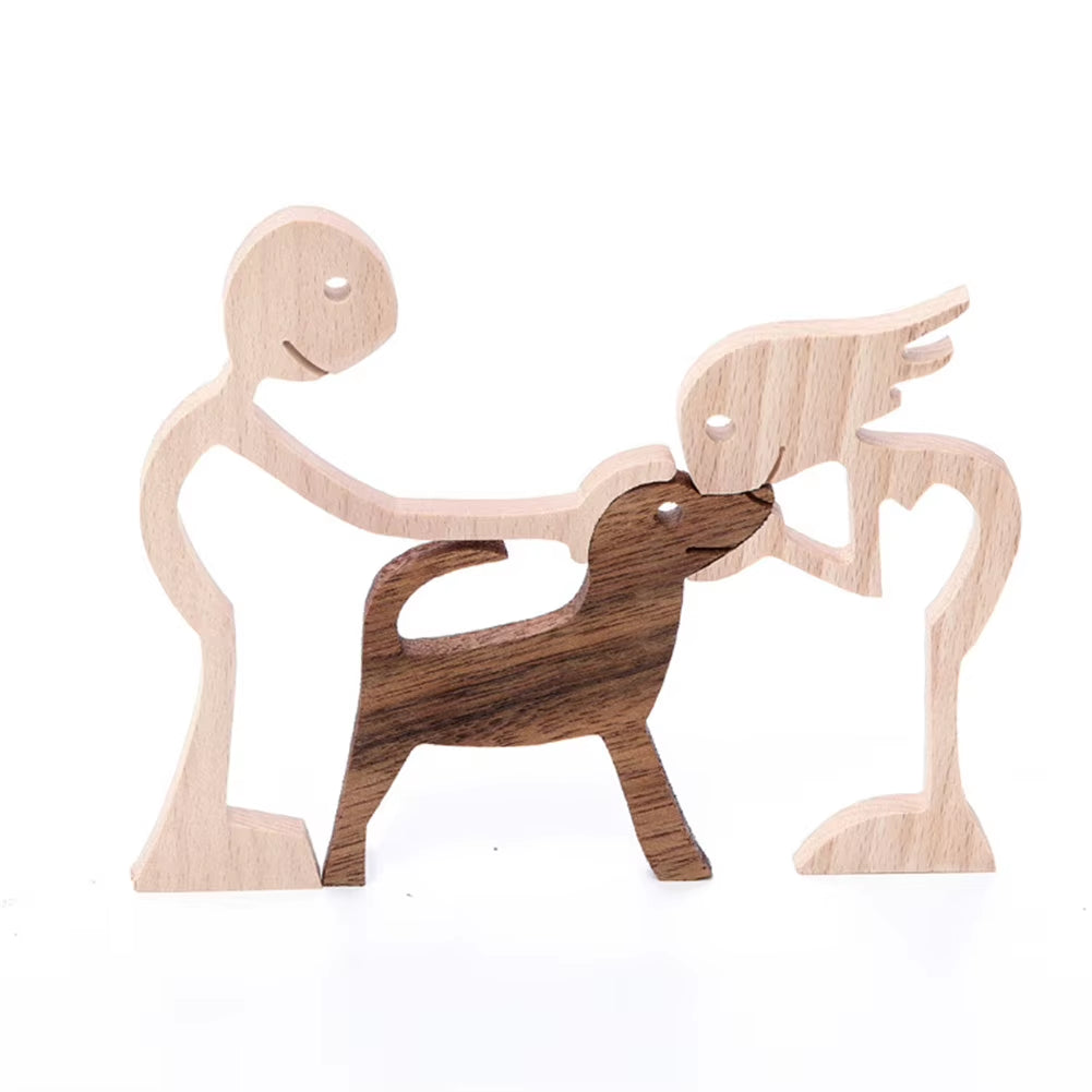 Family Puppy Wood Dog Crafts - Home And Office Decor