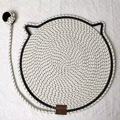 Cat Carpet One-Piece Design Cat Scratch Mat Funny Cat Toys Cat Ear Design Scratching Mat round for Wall Pet Product