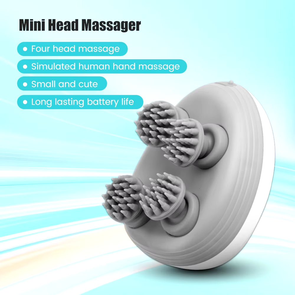 Pet Massager for Dogs and Cats, Electric With 4 Rotatable Massage Heads, Three Modes - White