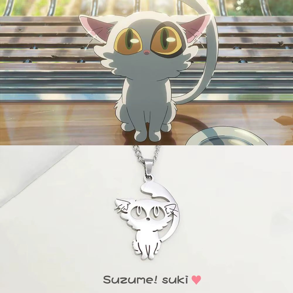 Daijin Cat Pendant Necklace - Anime-Inspired Titanium Steel Jewelry for Couples and Cosplay Enthusiasts