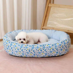 Floral All Season Dog Bed for French Bulldog Chihuahua Soft Cat Bed for Dogs Sleeping Puppy Pad Sofa Dog Bed Four Color Pet Pad