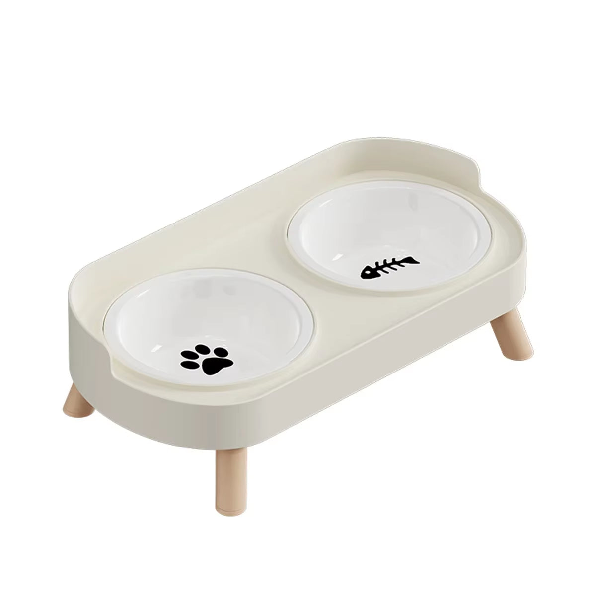 Adjustable Height Double Pet Feeder - Elevated Food & Water Station
