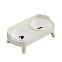 Adjustable Height Double Pet Feeder - Elevated Food & Water Station