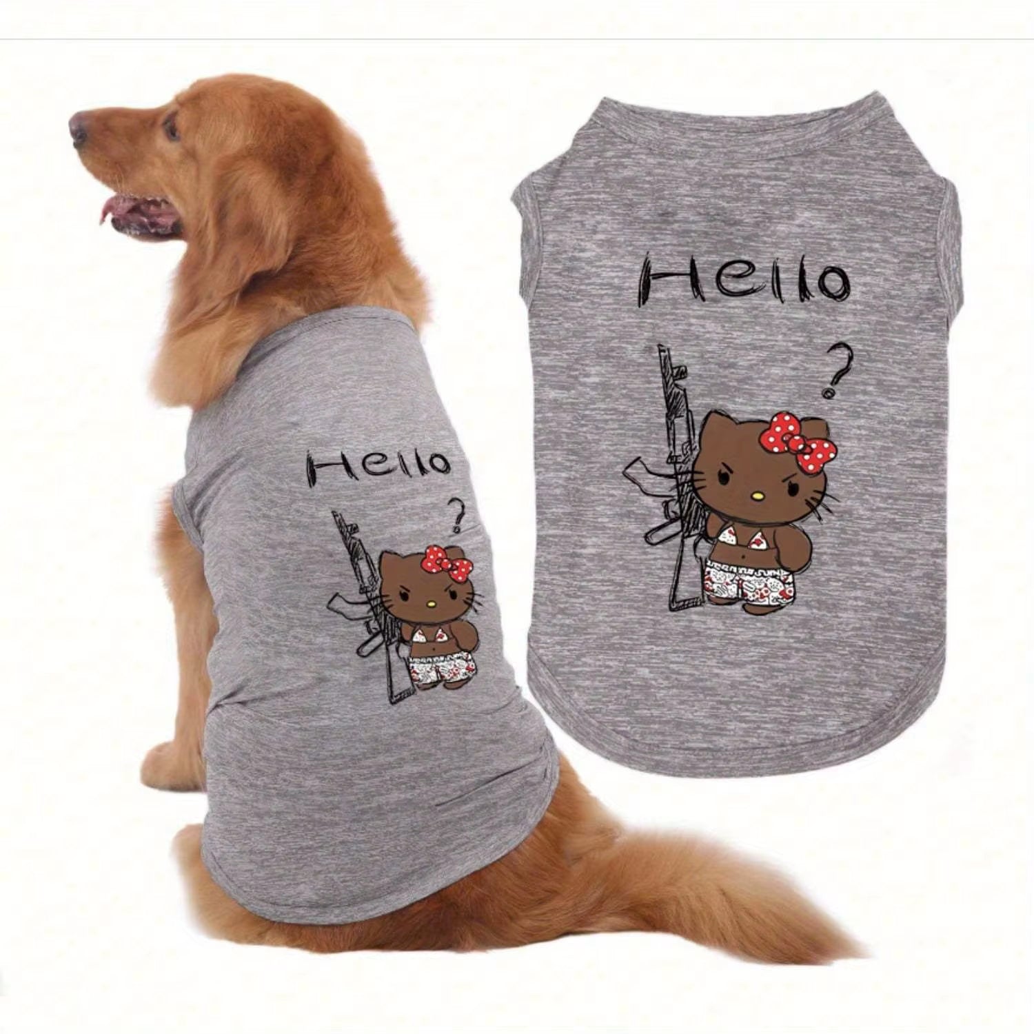 Sanrio Printed Pet Vest Made of Fiber Material for Indoor and Outdoor Leisure, Entertainment, Cat and Dog Clothing