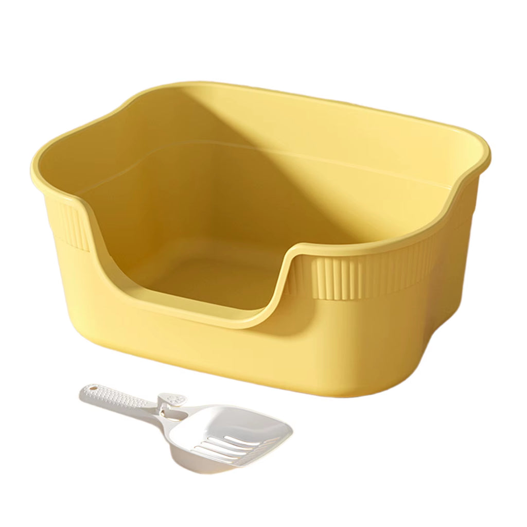 Semi Enclosed Cat Litter Box anti Splashing Cat Toilet Sand Box with Litter Shovel Pet Bedpan Tray Pet Cleaning Supplies