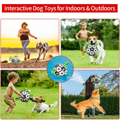 Interactive Dog Soccer Ball with Tug Straps