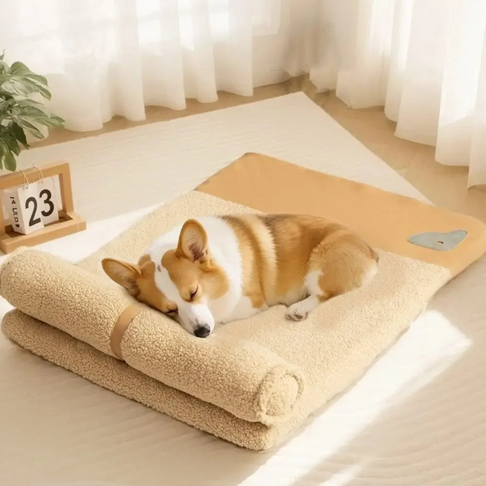 Pets Plush Mats With Neck Protection Pillows - Removable Cover