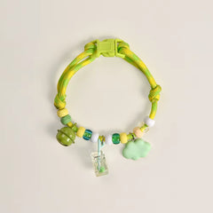 Pet Beaded Necklace Accessories, Skin-Friendly Rope Neck Collar, Dog and Cat Bell Collar to Prevent Getting Lost