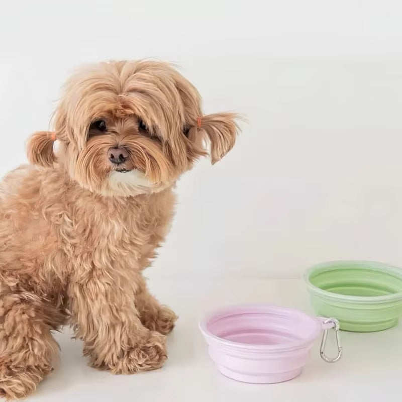 Dog Pet Folding Silicone Bowls 350Ml/650Ml Outdoor Travel Foldable Portable Cat Food Water Container Feeding Tray Bowls