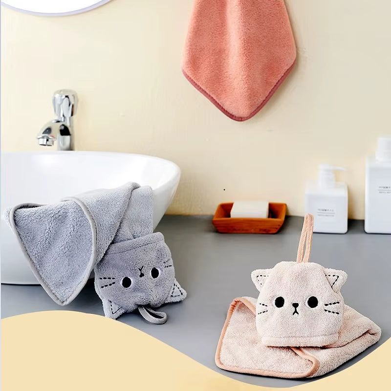 Cat Face Bathroom Hand Towel
