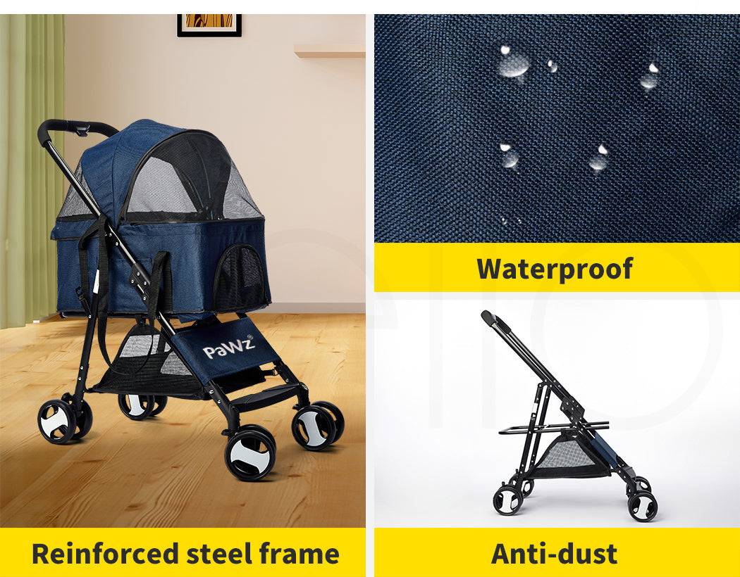 Pawz Pet Stroller Dog Cat Travel Carrier Bicycle Trailer Pram Foldable Pushchair