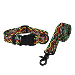 Plastic Release Buckle Dog Leash and Collar Set Nylon Printed Pet Collar Pet Supplies Retailing Fashion Handmade French Bulldog