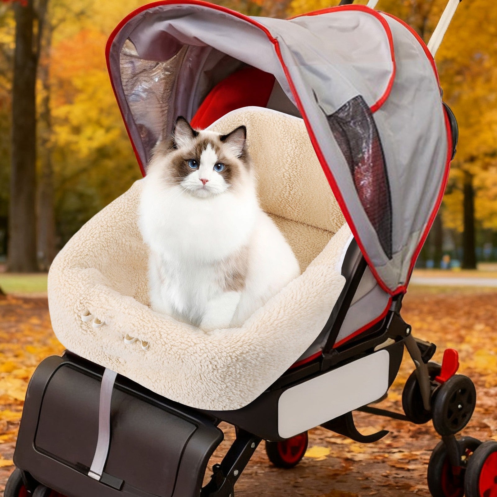Dog Stroller Pad Winter Dog Cat Stroller Cushion Mat Liners Magnetic