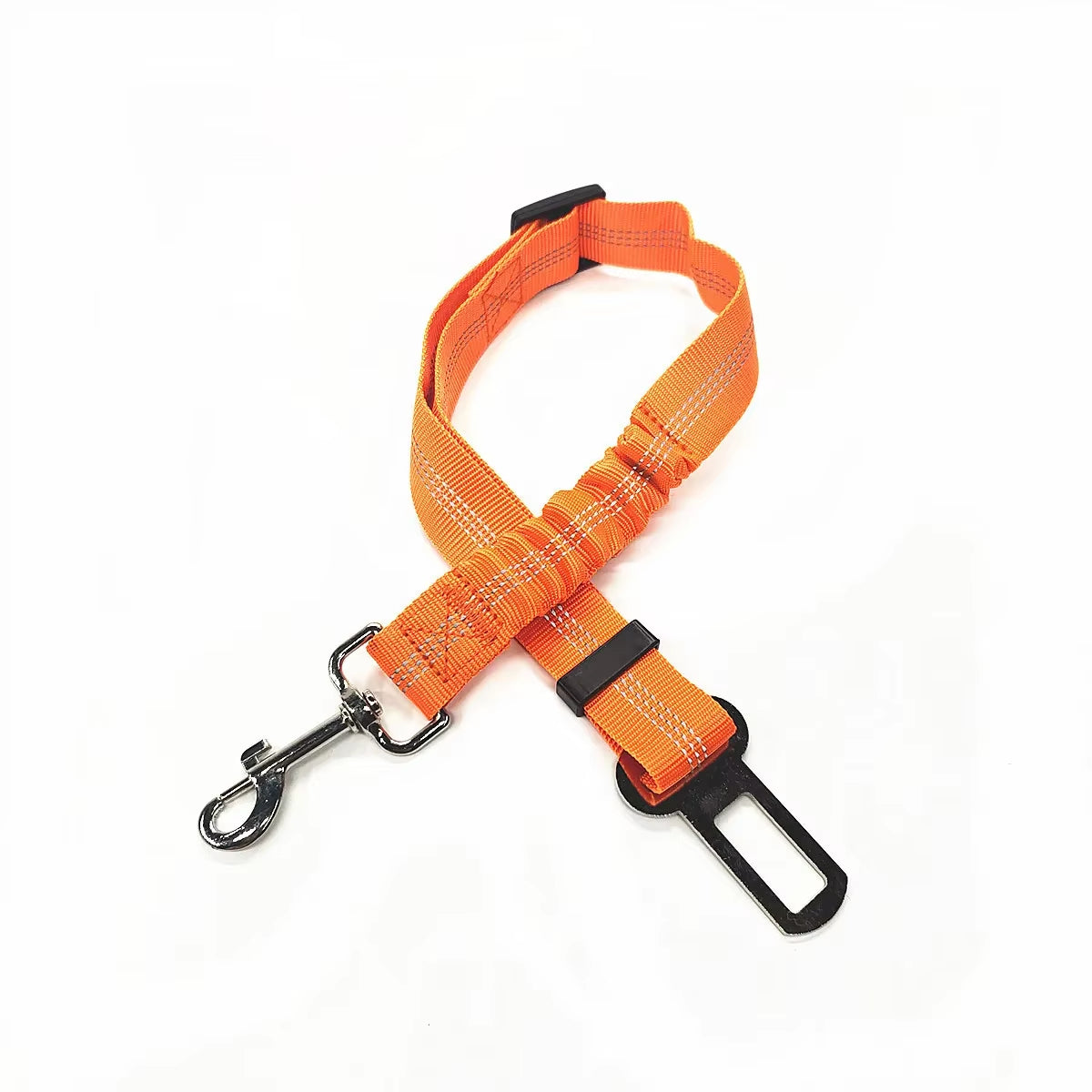 Adjustable Reflective Dog Car Seat Belt Harness with Cushioning and Elasticity for Safe Travel
