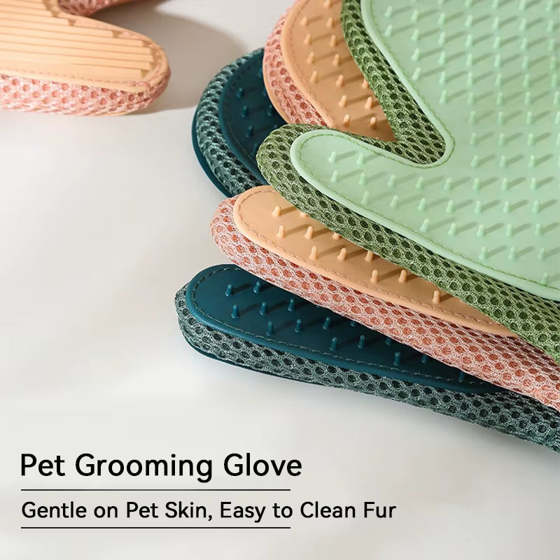 Pet Grooming Glove – Fur Remover & Deshedding Brush for Cats and Dogs