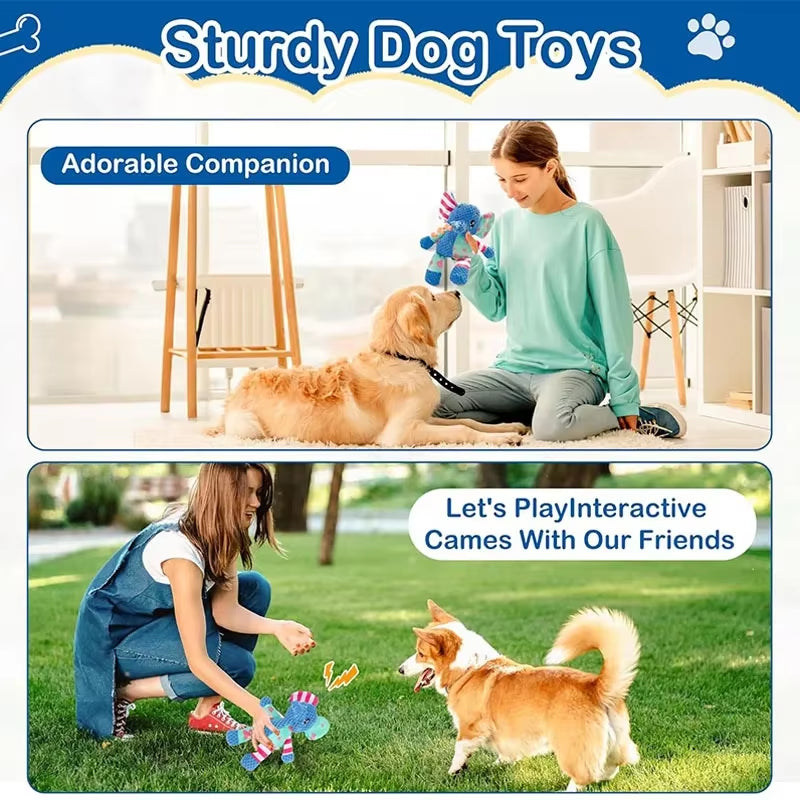 Splicing Style Pet Plush Toy - Bite Resistant Squeaky Material