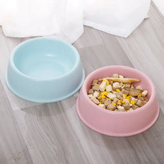 Nordic Style Round Shaped Pets Feeding Bowl - Solid Plastic 
