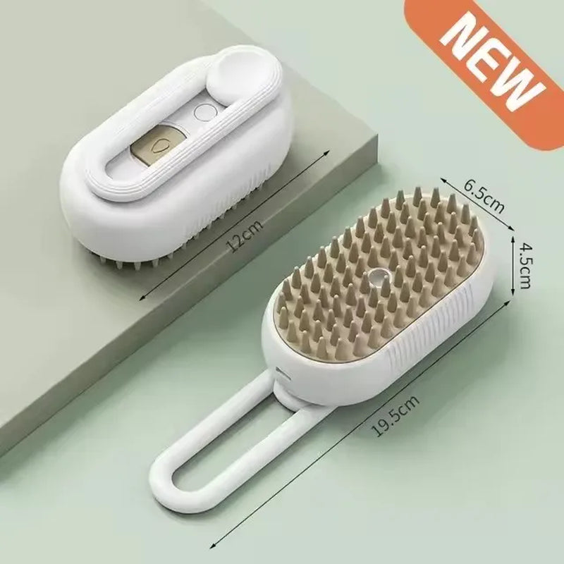 3-in-1 Electric Pet Grooming Brush with Steam Spray and Massage Function for Dogs and Cats