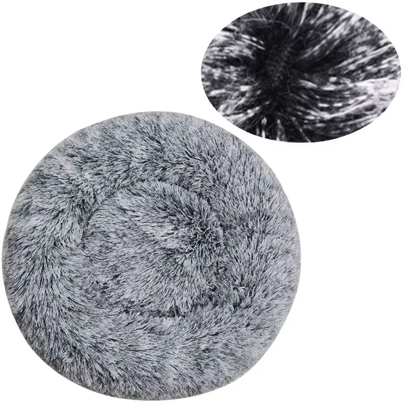 Round Plush Winter Pet Bed - Washable Basket for Small, Medium, and Large Dogs and Cats