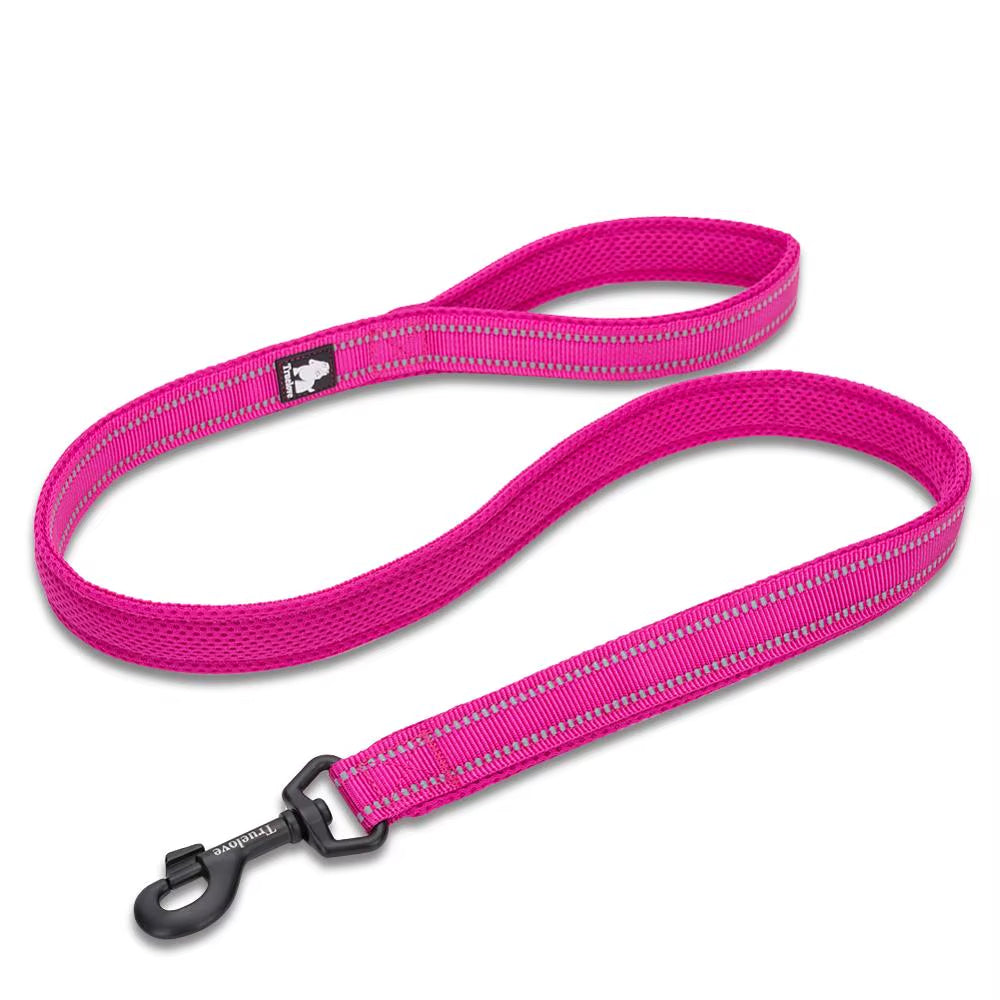 Soft Padded Mesh Dog Leash Reflective Nylon Walking Training Dog Leads Stock Running Pet Leash 5 Color 110Cm Durable