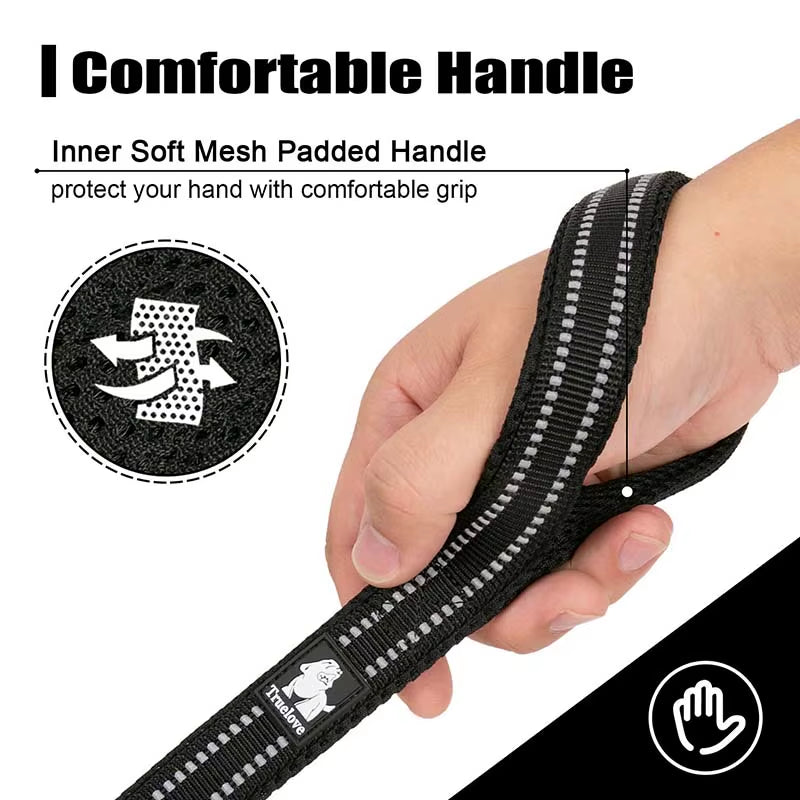 Soft Padded Mesh Dog Leash Reflective Nylon Walking Training Dog Leads Stock Running Pet Leash 5 Color 110Cm Durable