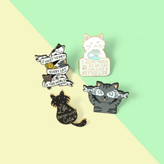 Life is Better with Cats Enamel Pins