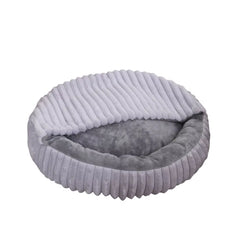Misty Pebble gray cave-style dog bed for small and medium pets.