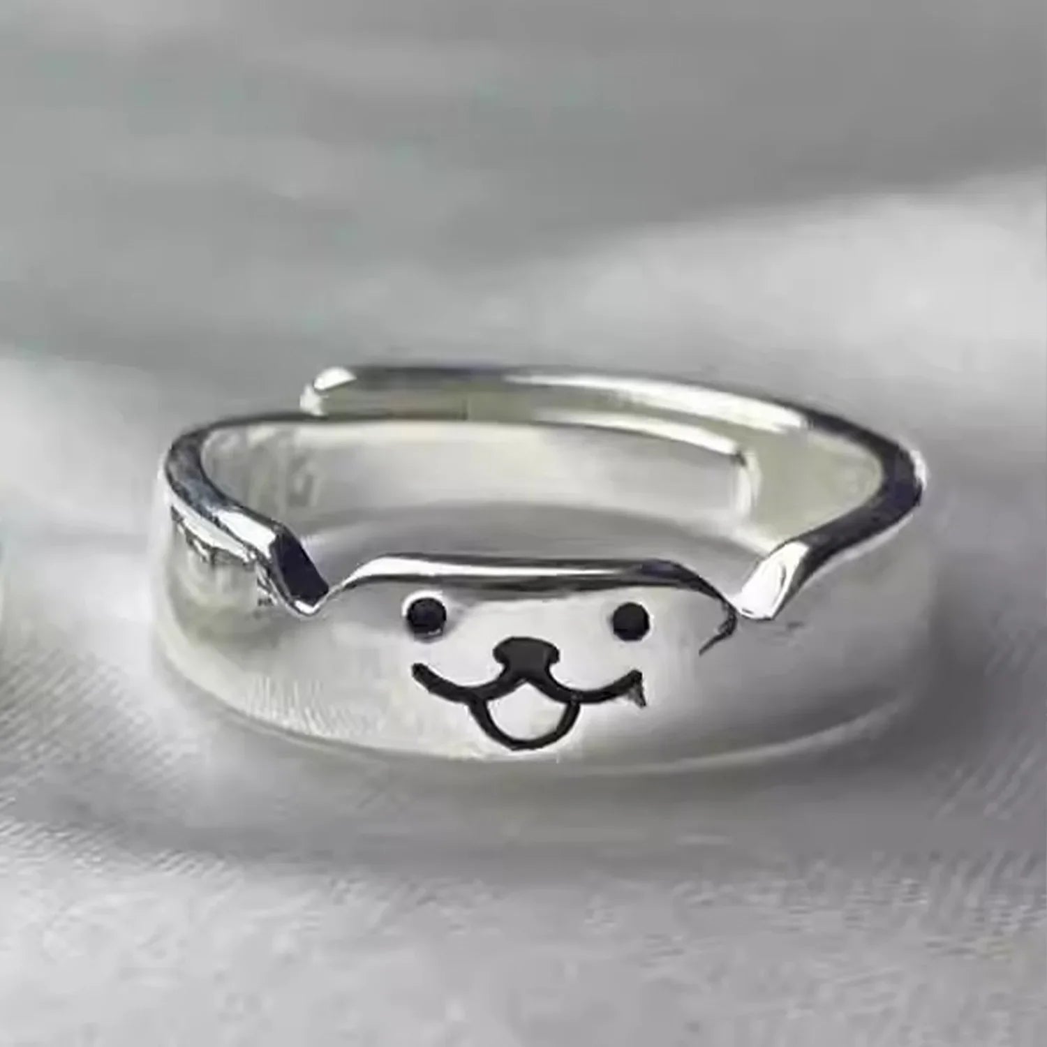 Handmade Adjustable Cat and Dog Couple Rings - Fashion Jewelry for Valentine's Day