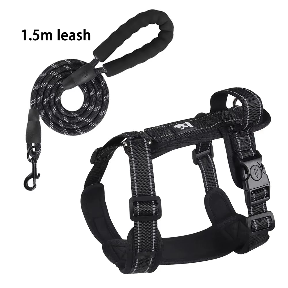 New Pet Dog Harness Reflective with Handle Easy Control Dog Vest Harness Adjustable Puppy Chest Straps for Small Medium Dogs