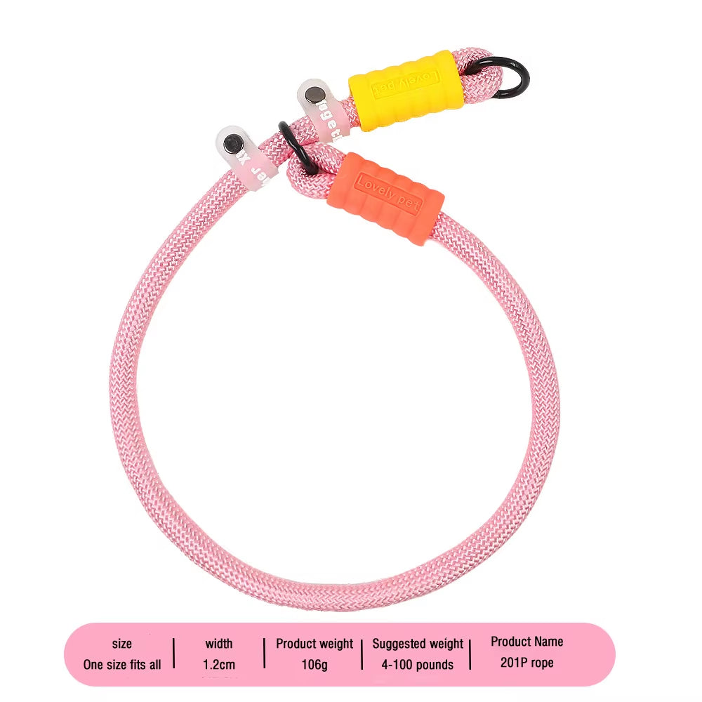 New Pet P-Chain Explosion-Proof Punching anti Slip Wear-Resistant Cotton Candy Traction Rope for Walking Dog